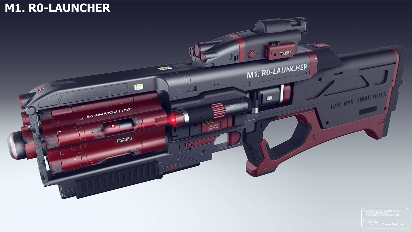 Game equipment，firearms，Firing gun，model design ，Render，